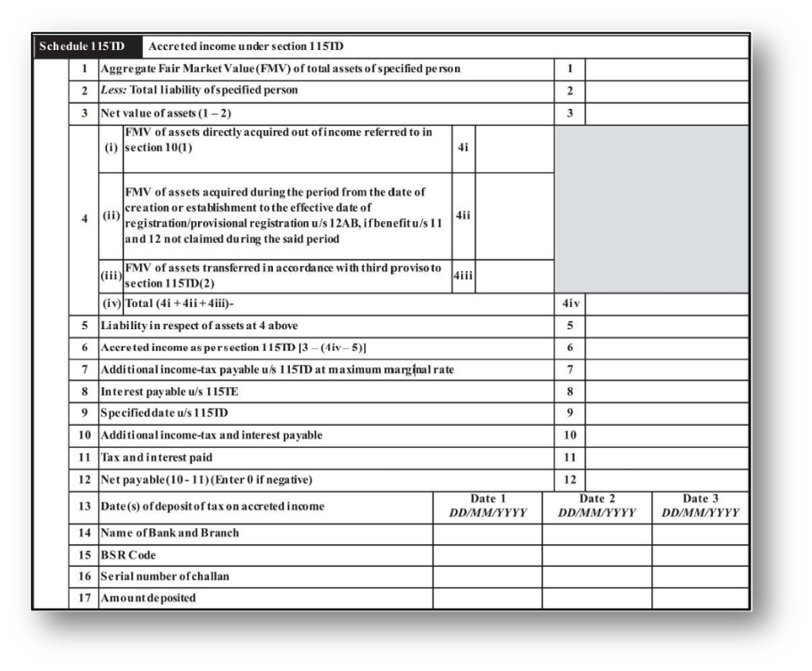 New Schedule- 115 TD